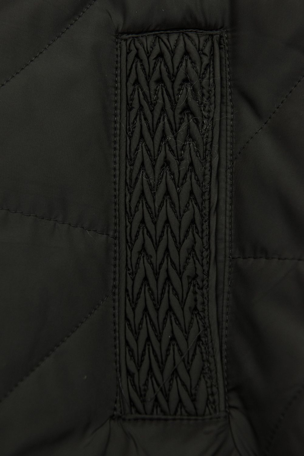 Prešita ženska pomladna jakna do pasu črna