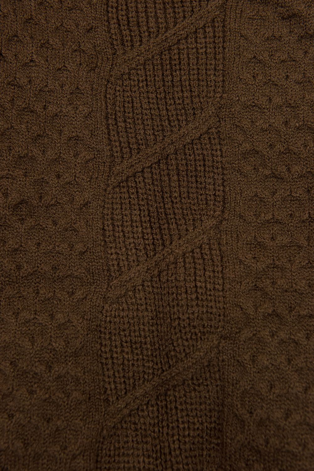 Ženska prehodna jakna s pletenimi rokavi rjava