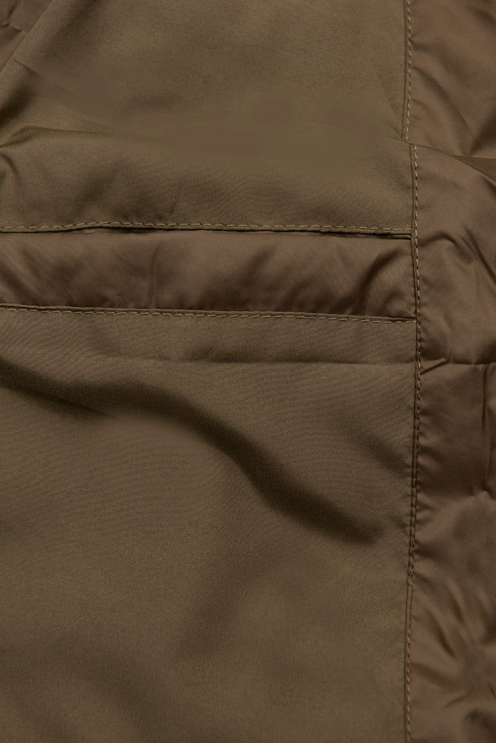 Ženski prešit brezrokavnik s snemljivo kapuco rjav