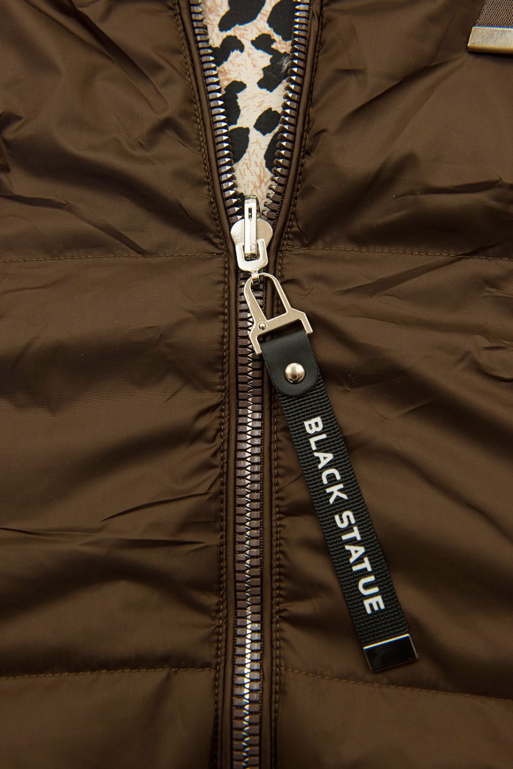 Dvostranski telovnik z leopardjim vzorcem, čokoladno rjava