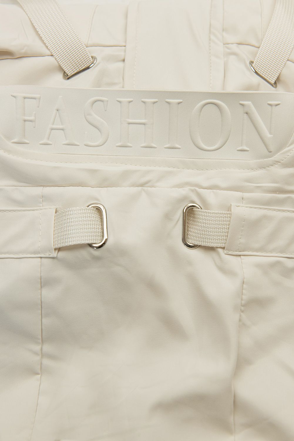 Ecru spomladanska parka z veliko kapuco