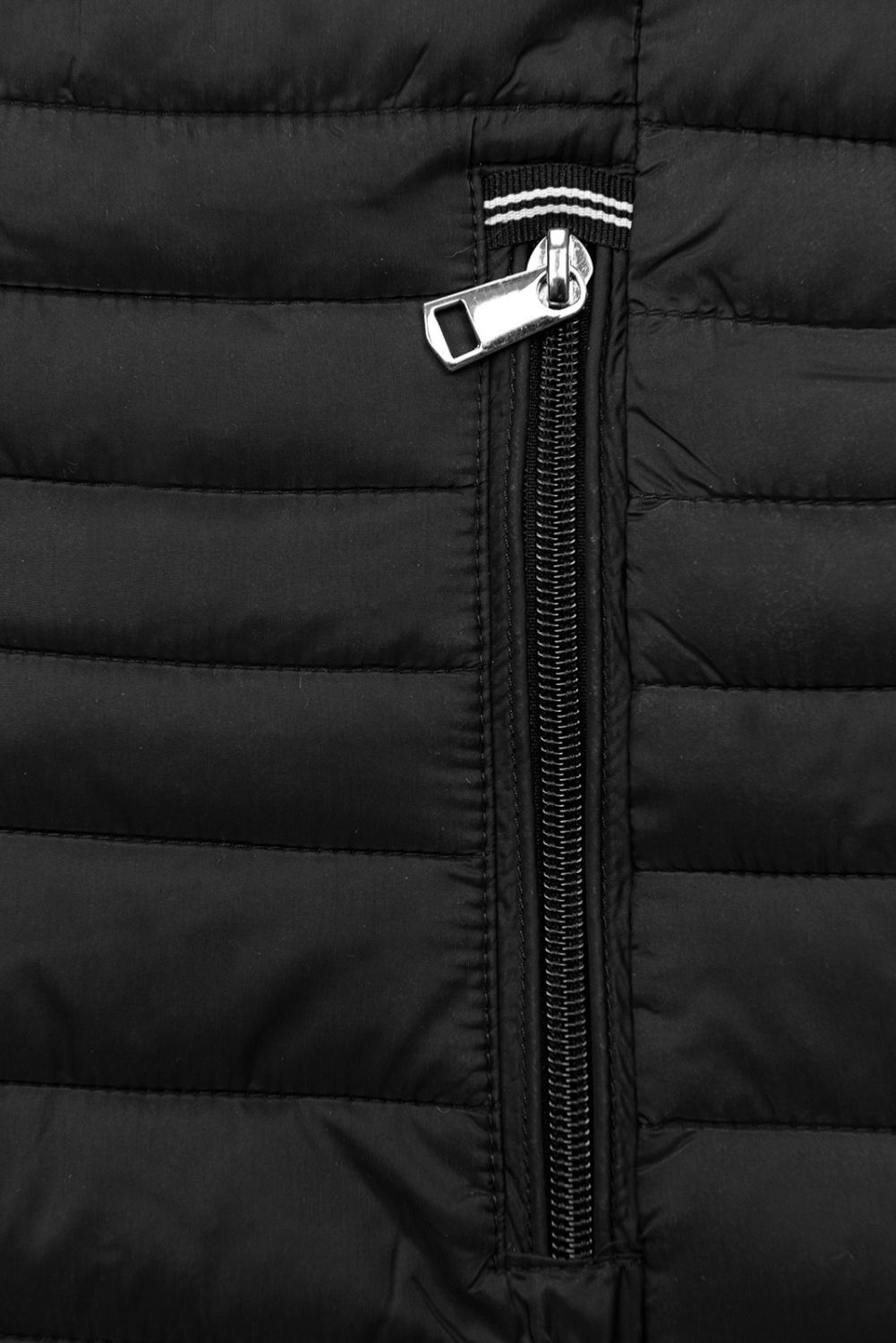 Črna prešita jakna za pomlad/jesen