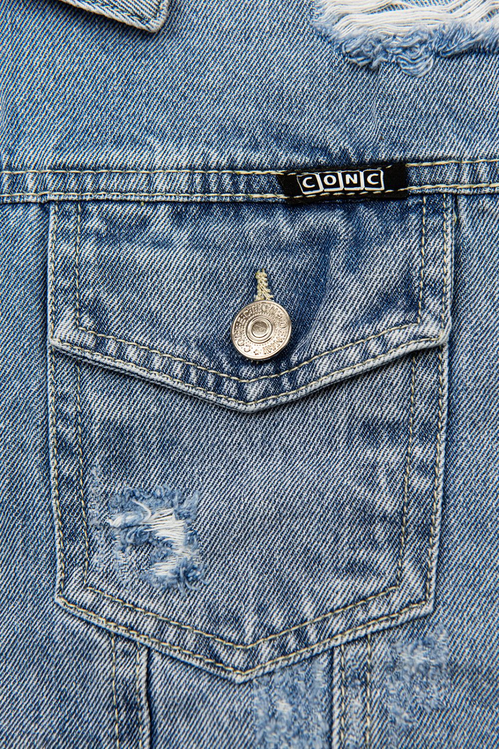 Modra ohlapna jeans jakna