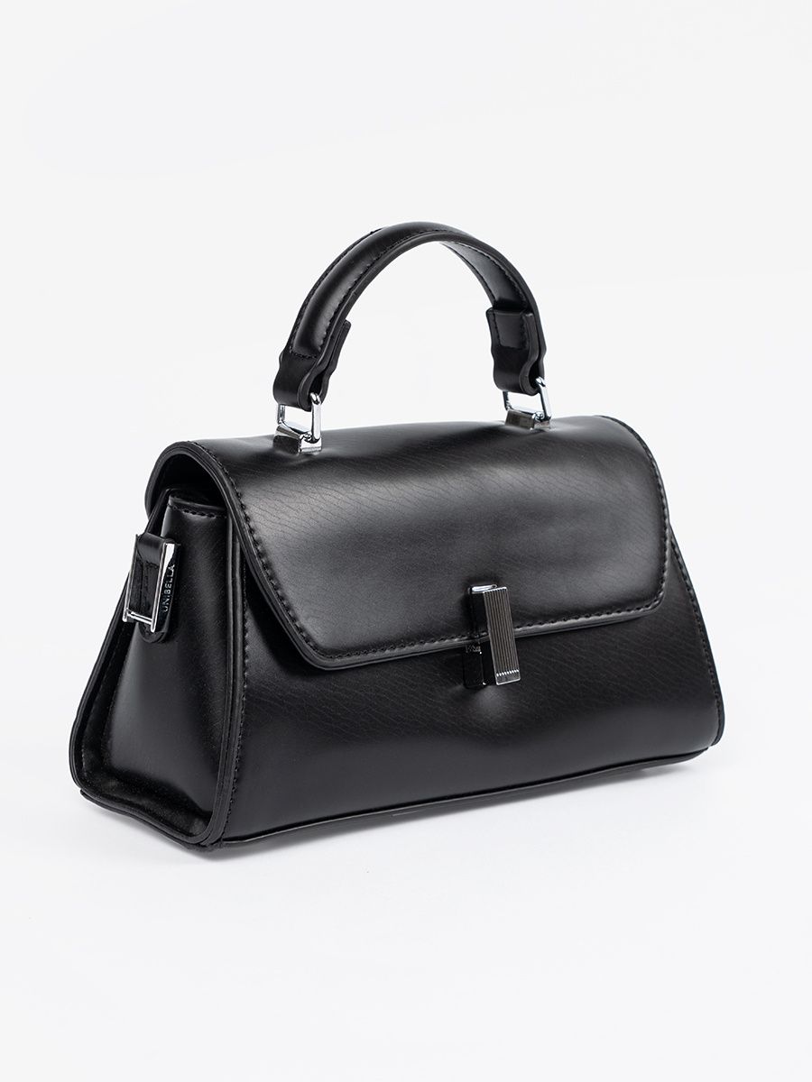 Elegantna črna torbica s trakovi