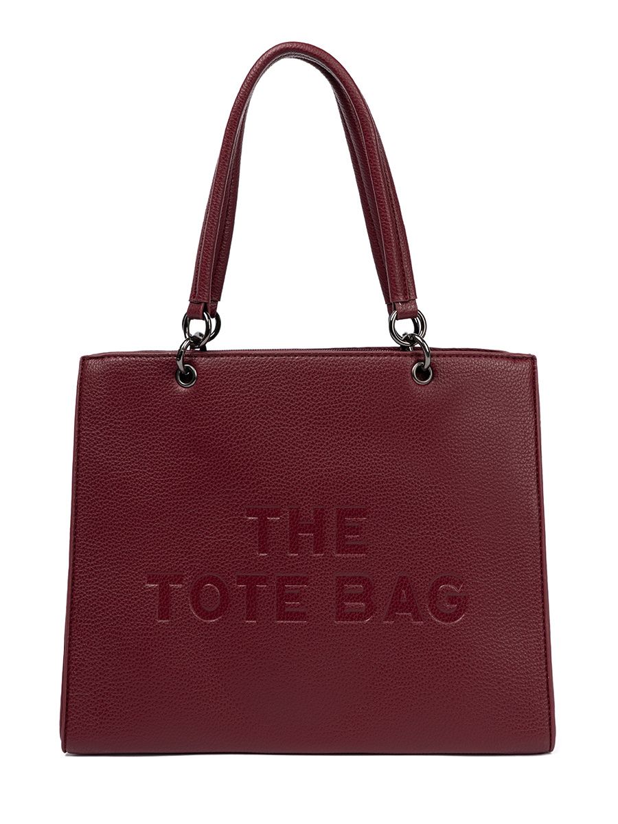 Bordo tote torbica z reliefnim napisom