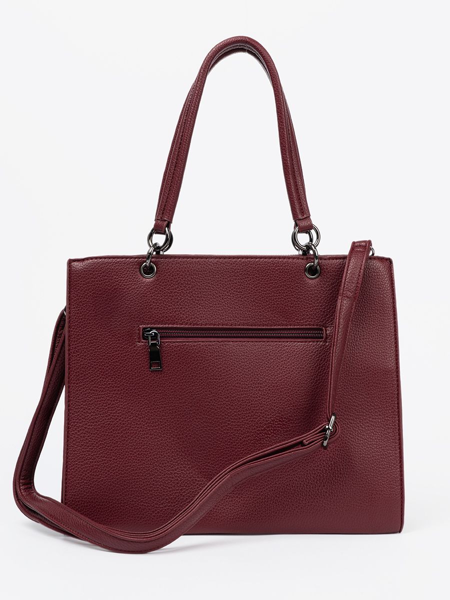 Bordo tote torbica z reliefnim napisom