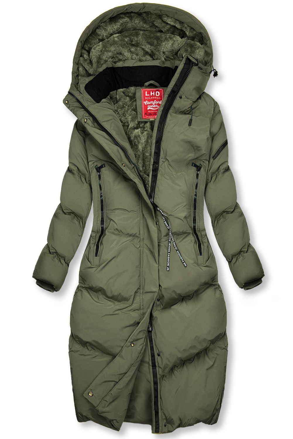 Olivnozelena dolga zimska bunda