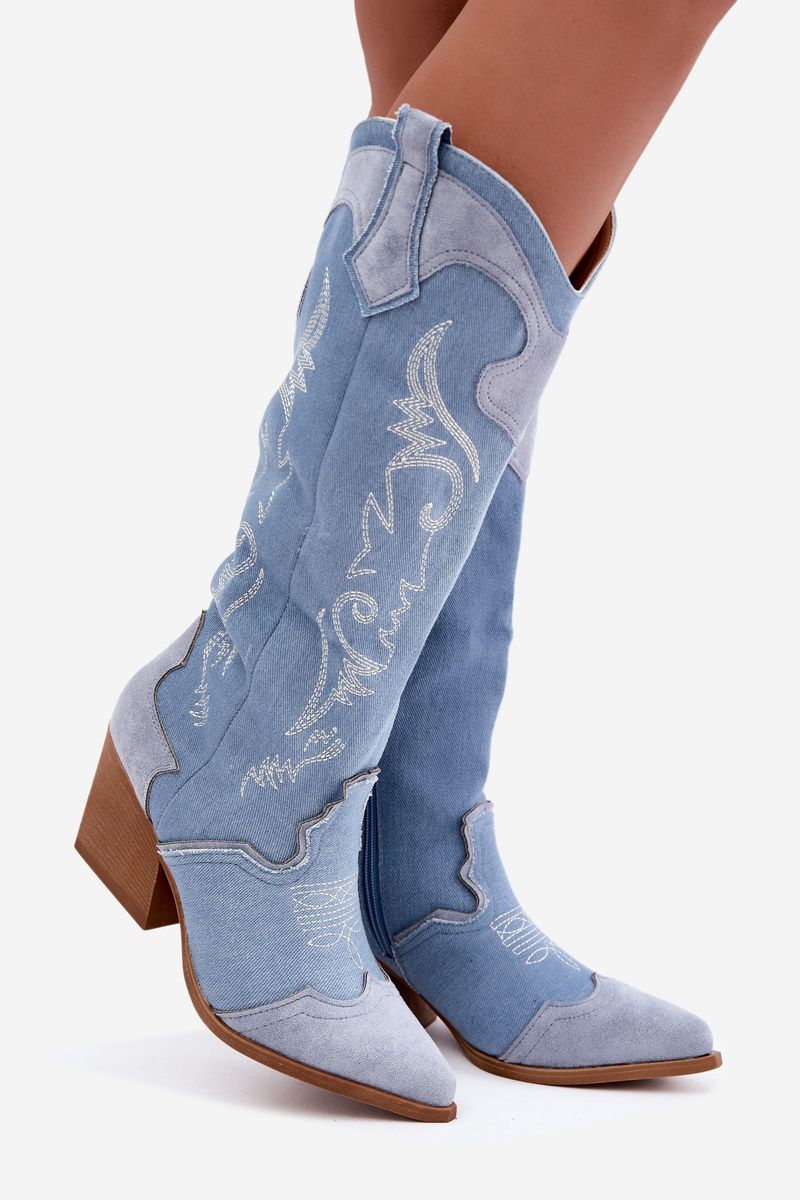 Jeans kavbojski škornji s peto