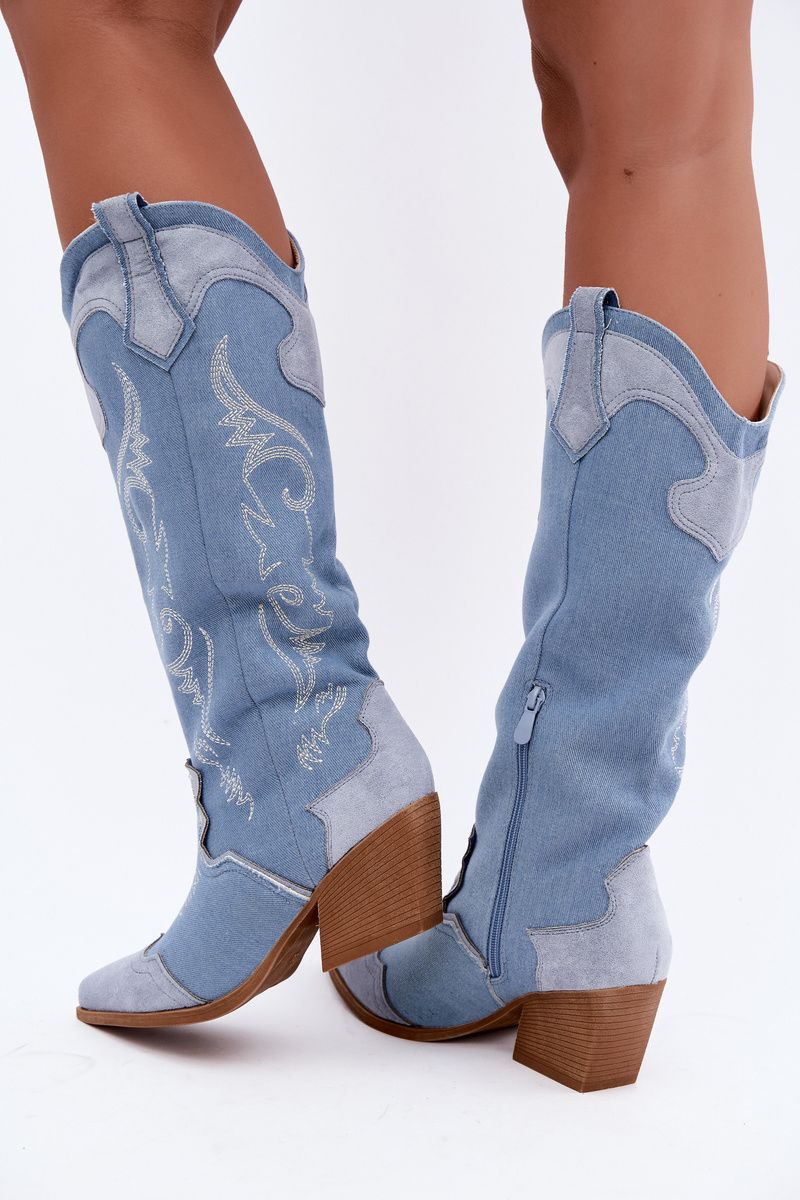 Jeans kavbojski škornji s peto