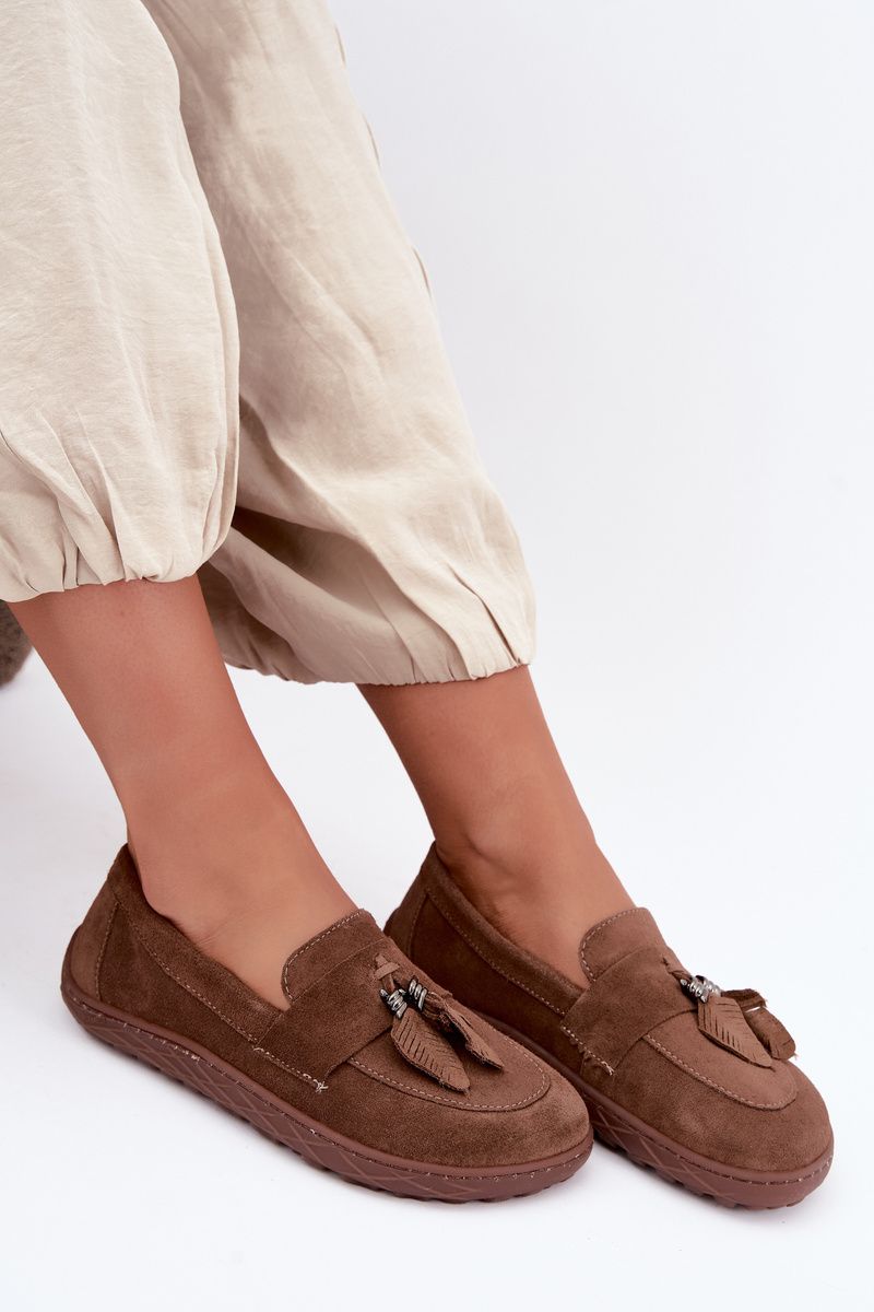 Barefoot mokasin iz naravnega semiša, rjav