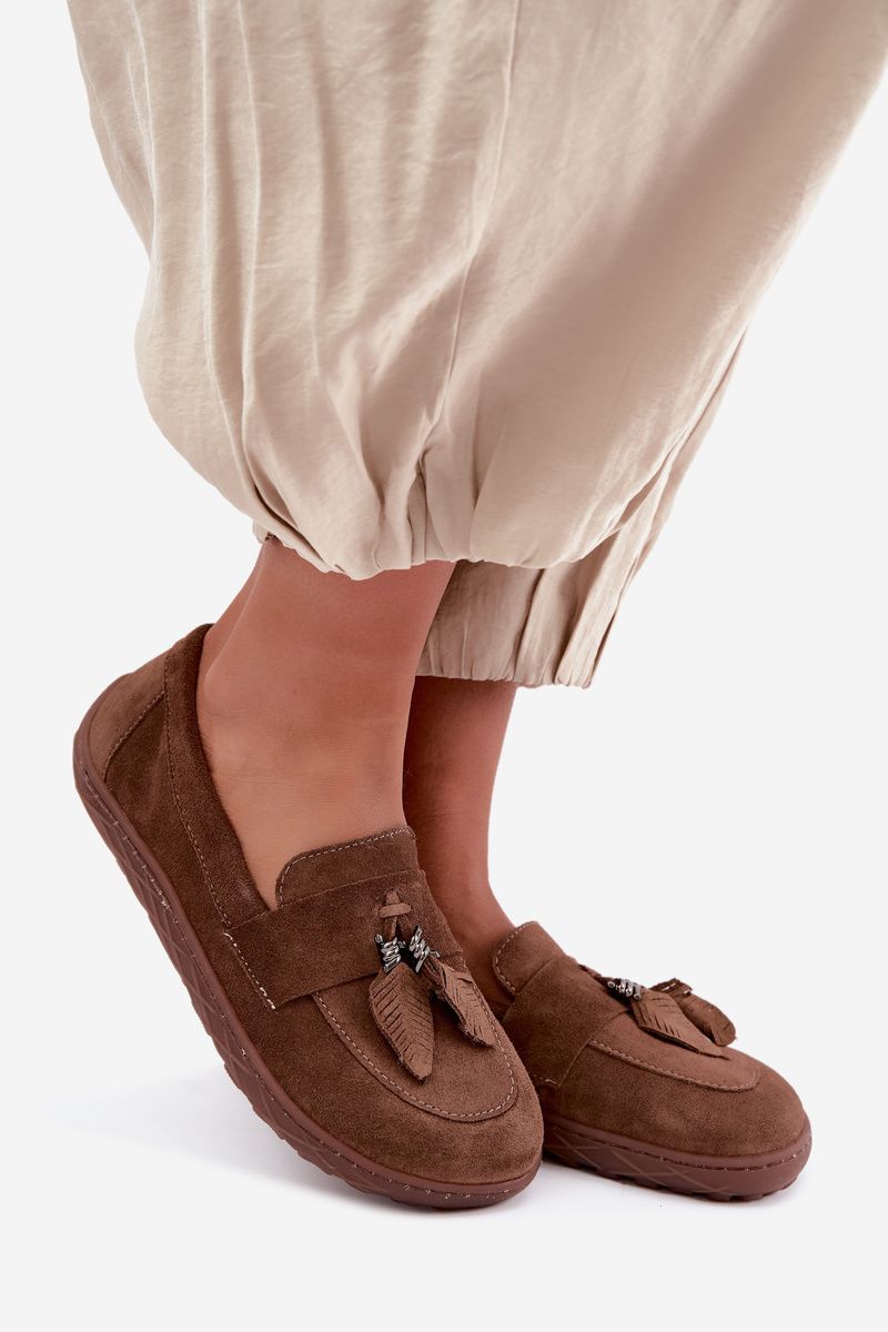 Barefoot mokasin iz naravnega semiša, rjav