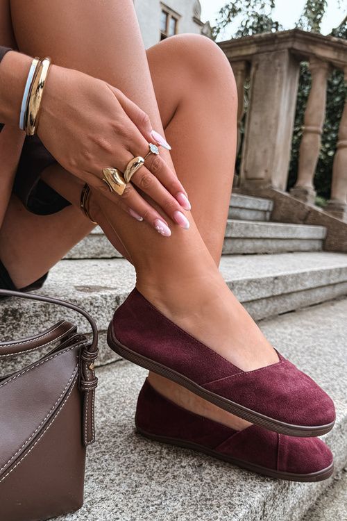 Barefoot balerinke iz naravnega semiša bordo