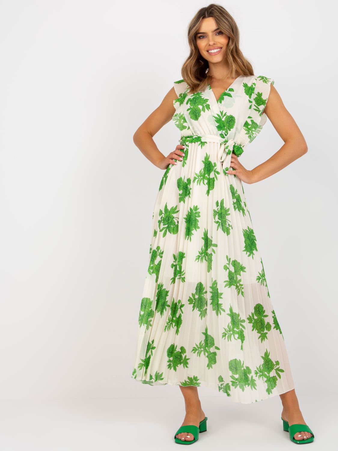 Elegantna zelena midi obleka