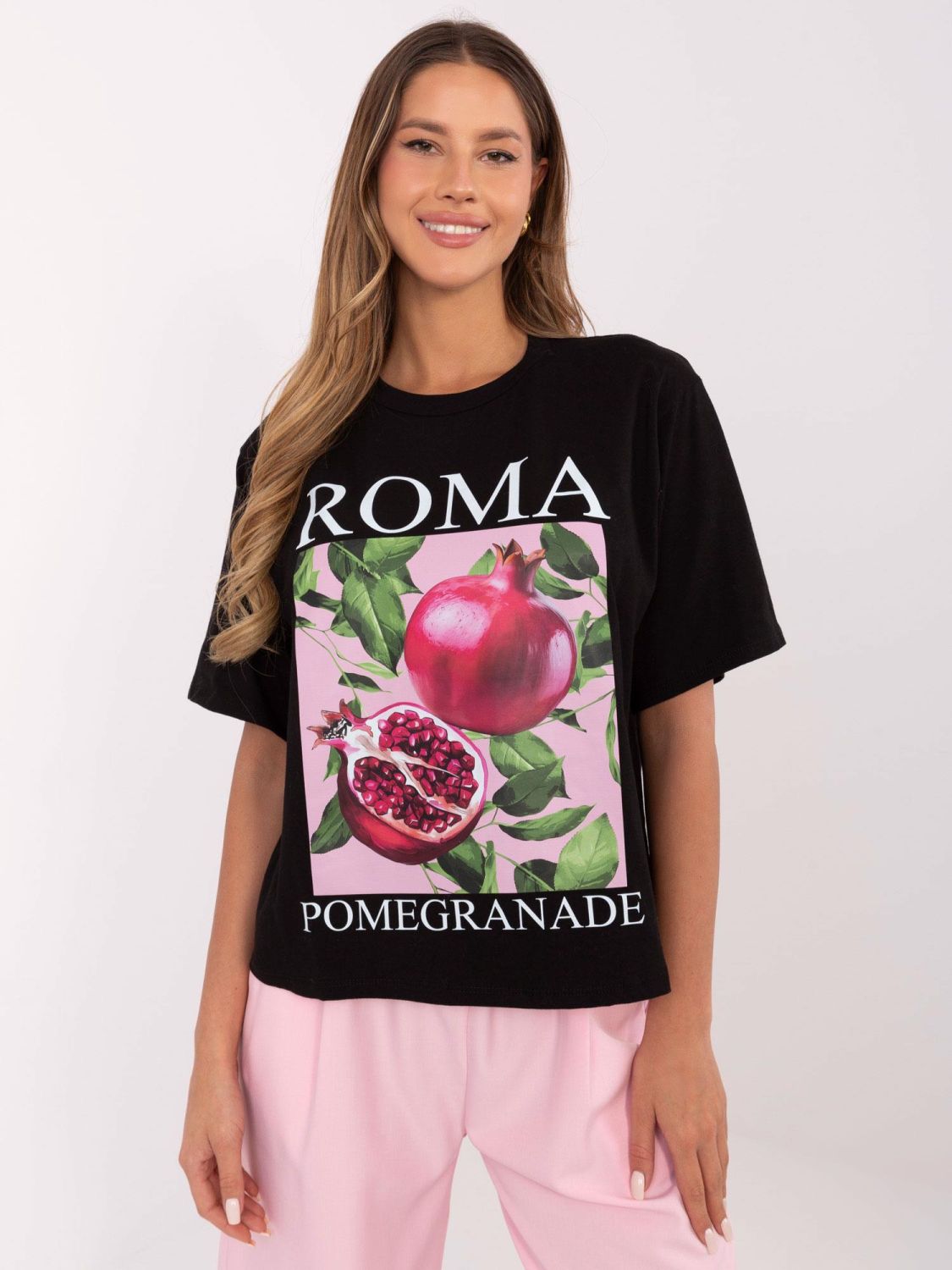 Stilska črna majica s potiskom