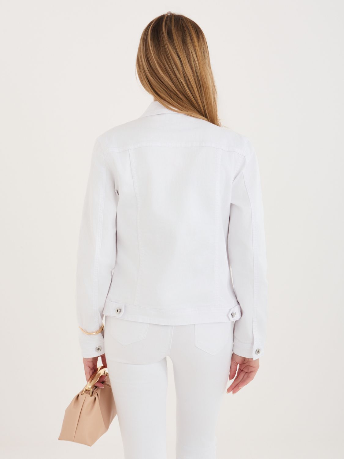 Bela jeans jakna s klasičnim ovratnikom