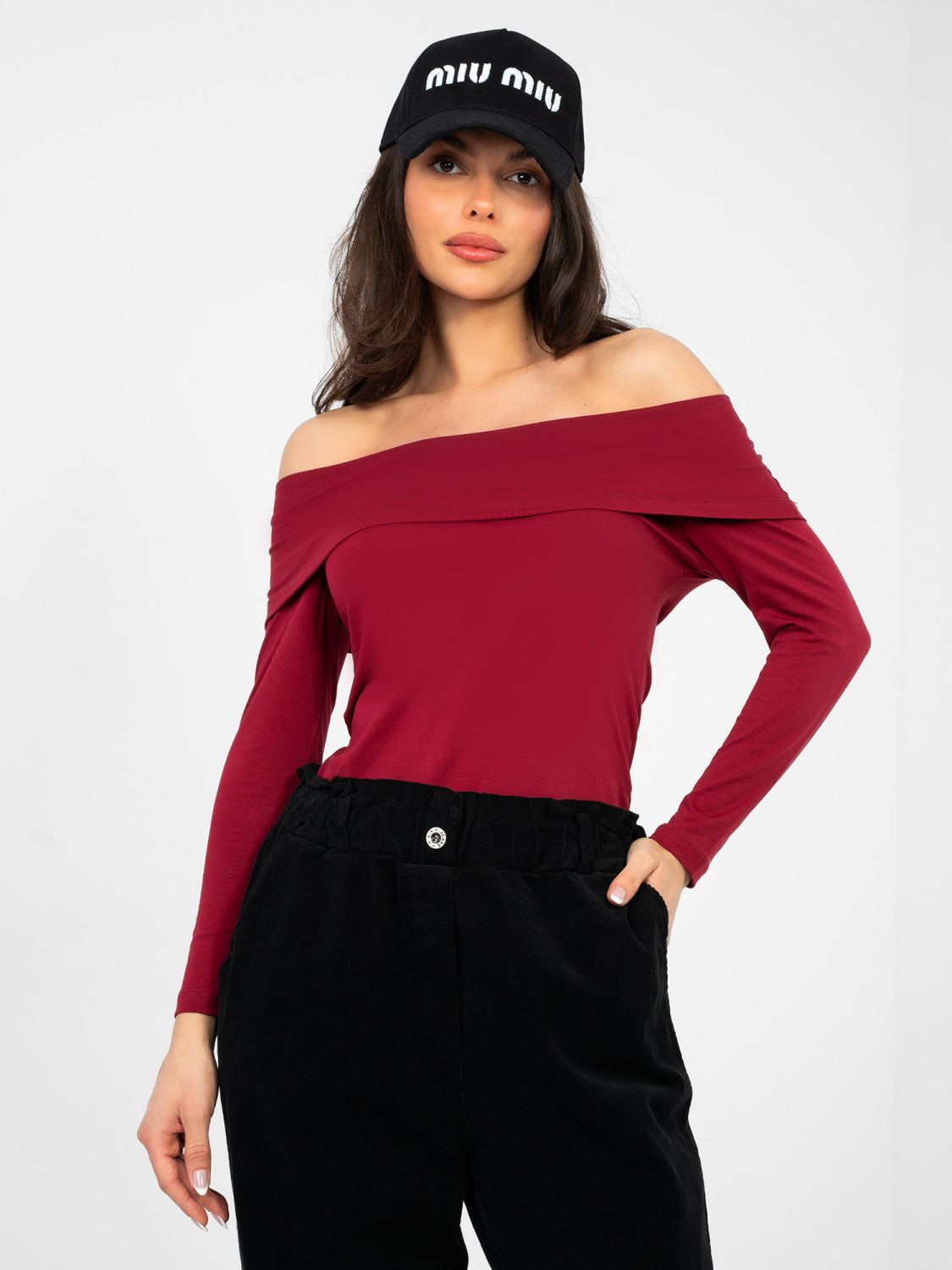 Bordo bluza z odprtimi rameni