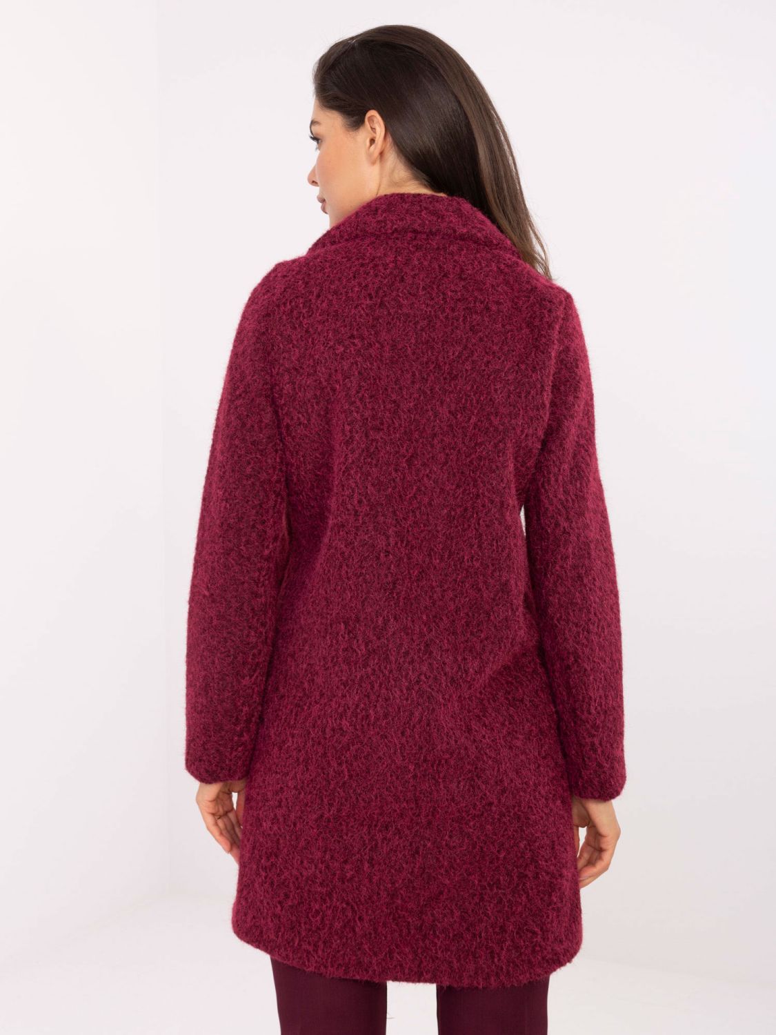 Eleganten prehodni plašč v bordo barvi