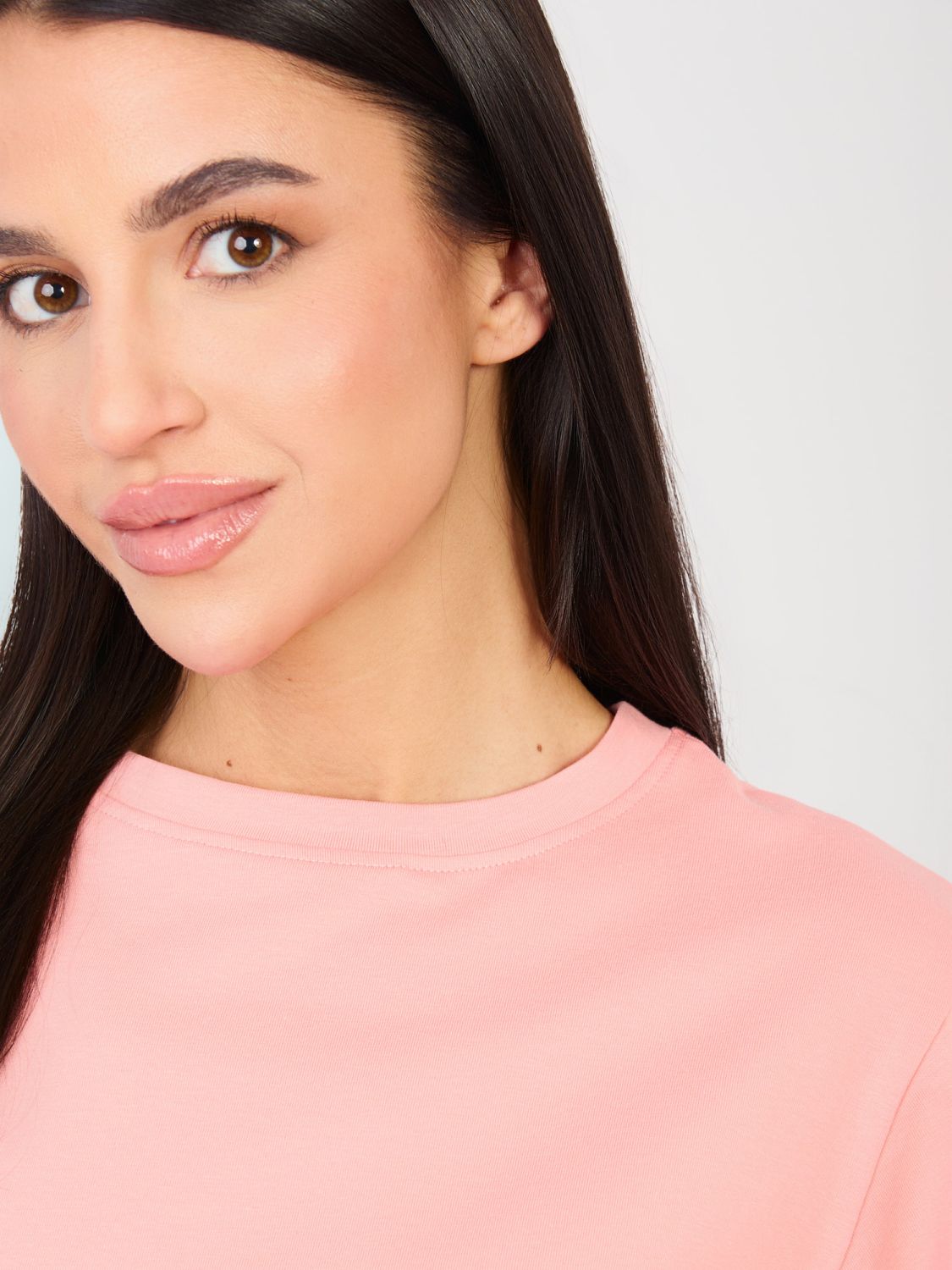 Ženska bombažna majica v barvi breskve