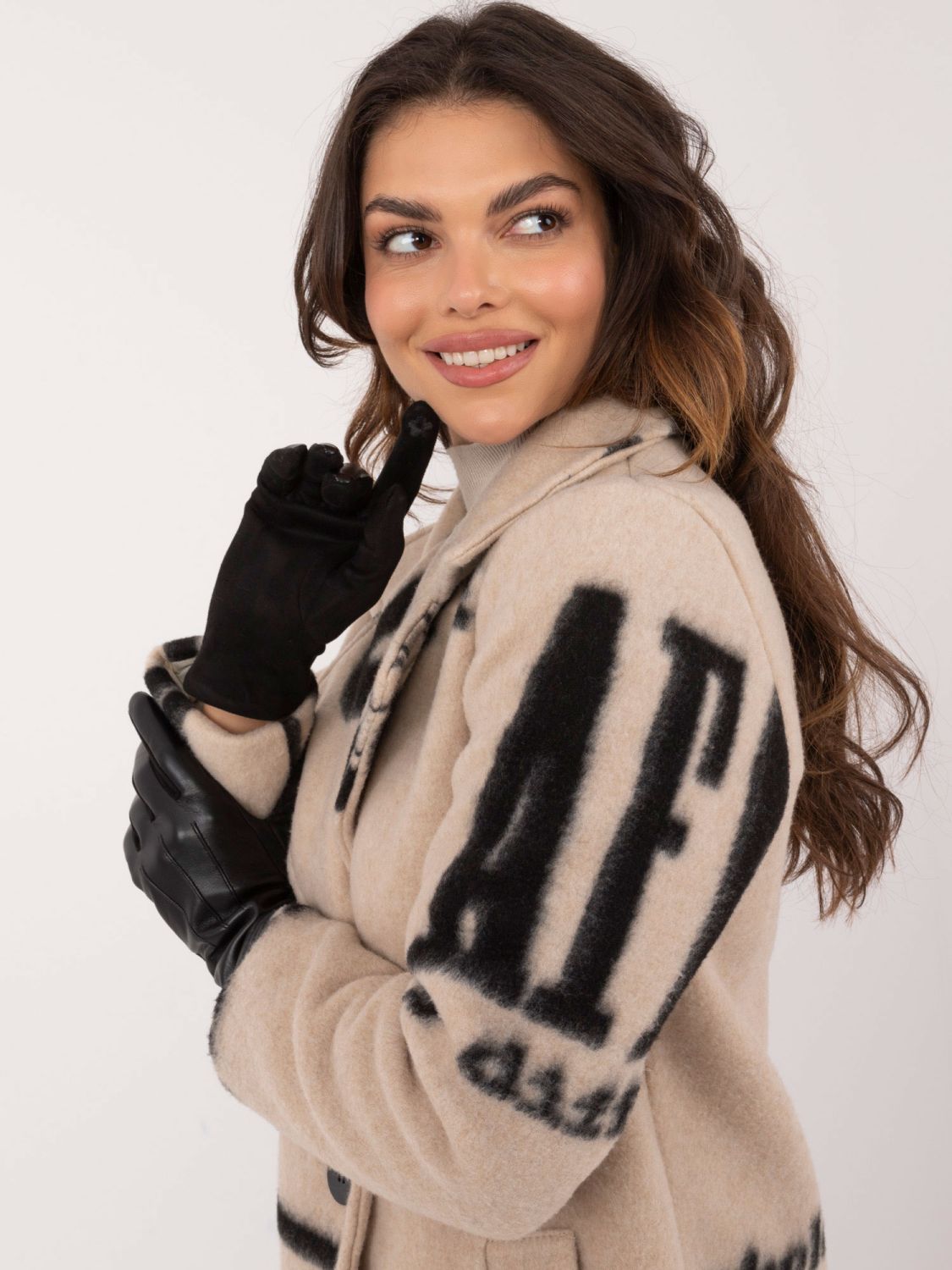 Ženske črne podložene rokavice