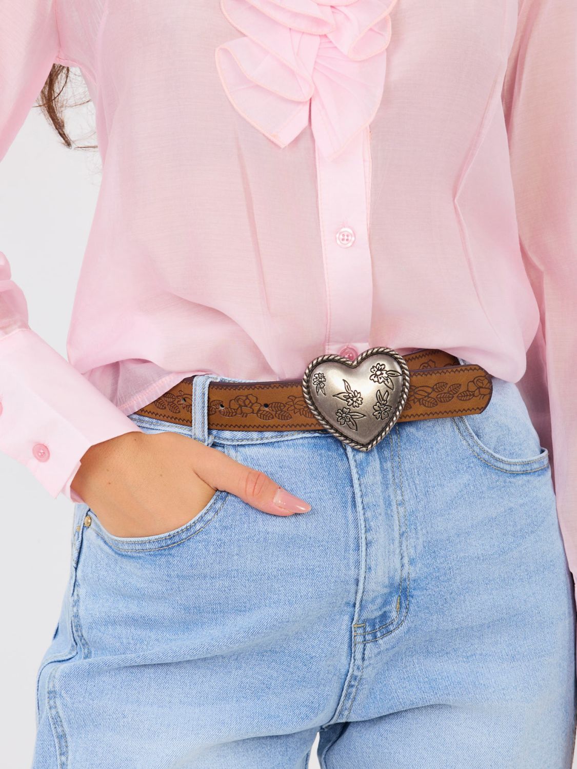 Ženske mom jeans hlače z visokim pasom in pasom, modre