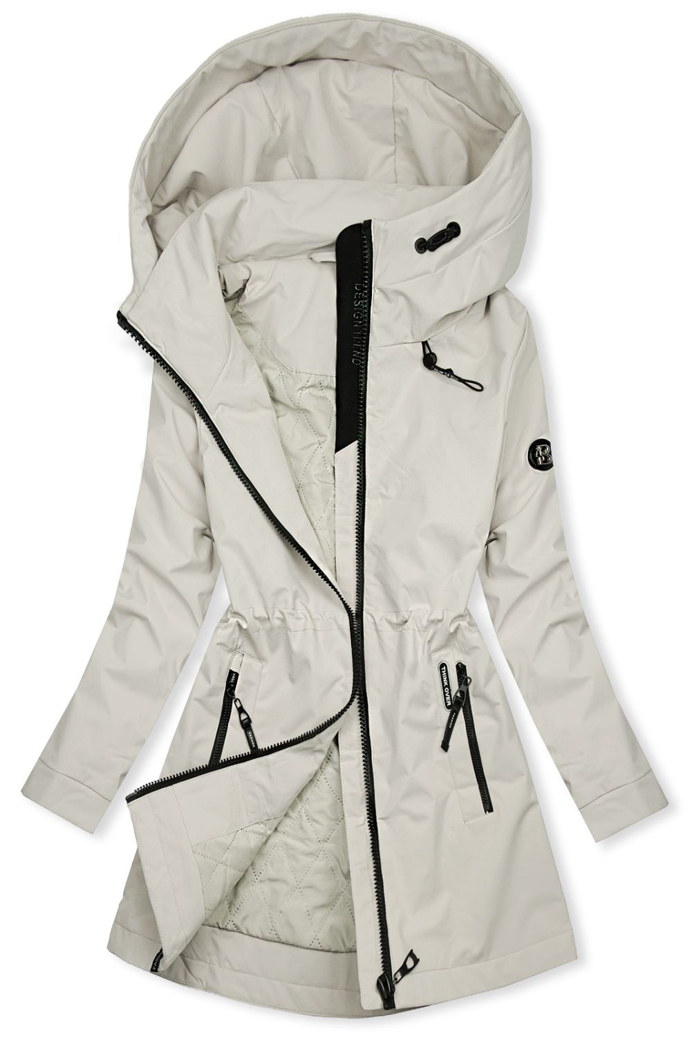 Ženska prehodna parka s kapuco – Ecru