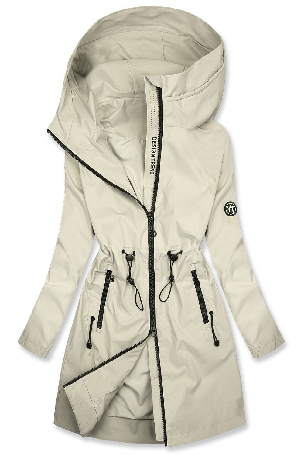 Ženska prehodna jakna s kapuco ecru