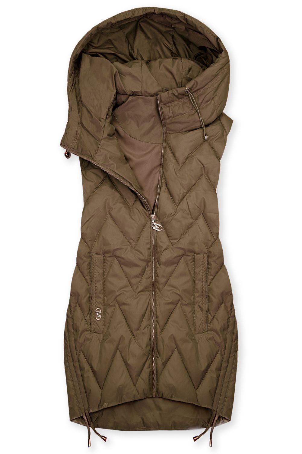 Čokoladno rjav dolg telovnik