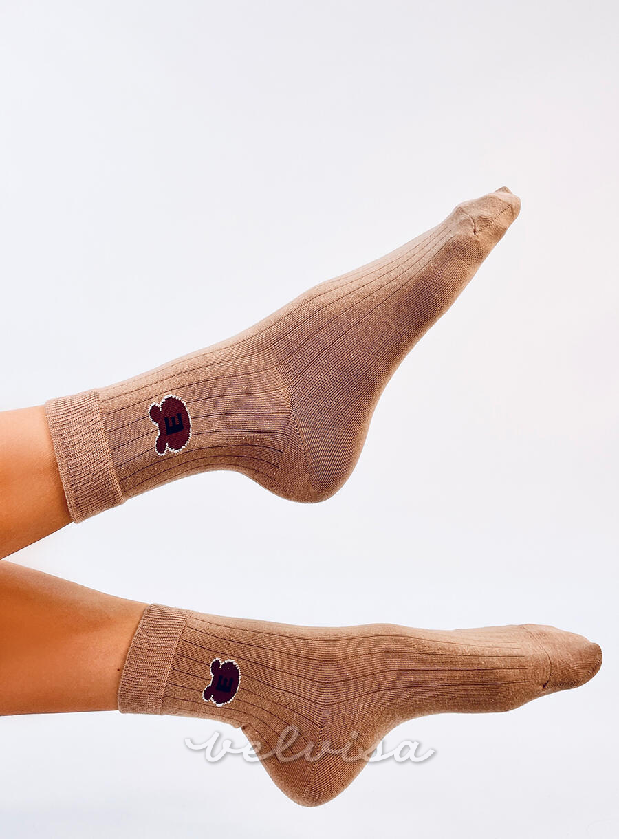 Kavnorjave ženske nogavice TEDDY
