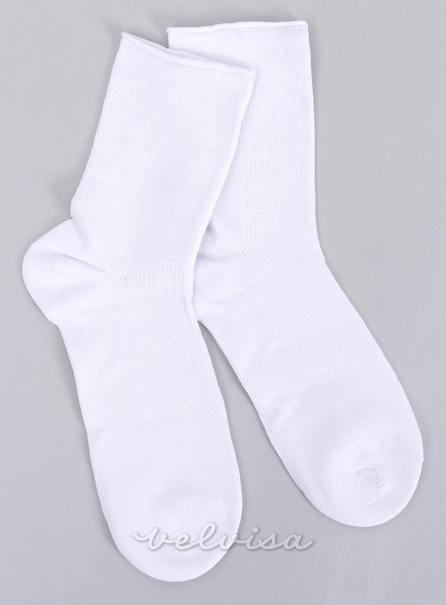 Bele ženske nogavice brez vzorca