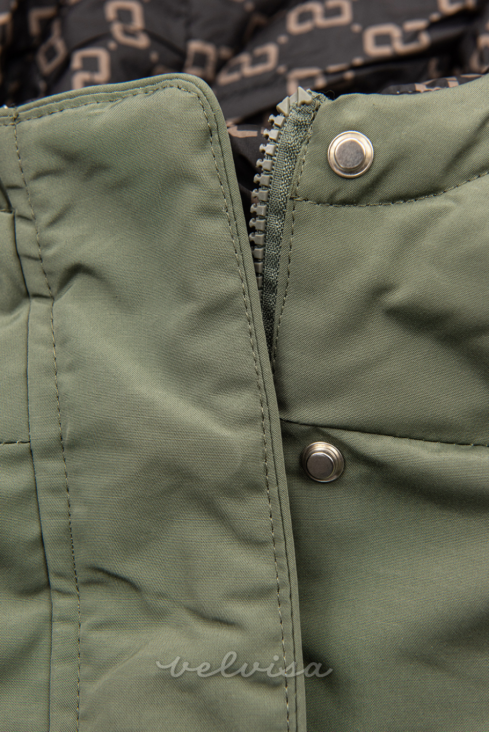 Obojestranska prehodna jakna zelena/črna