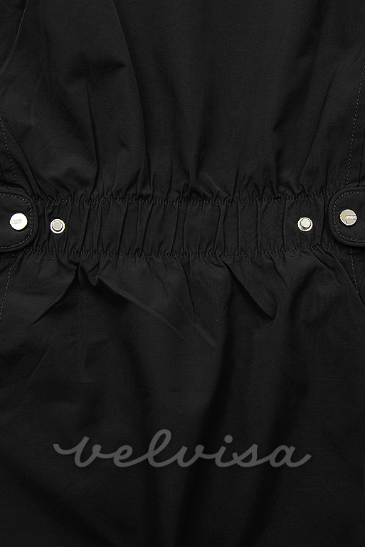 Obojestranska jakna z elastiko v pasu črna