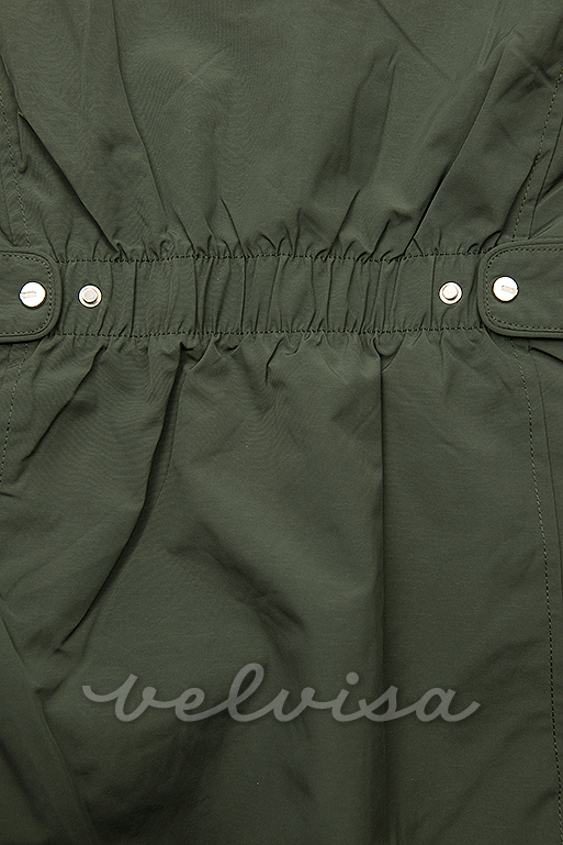 Obojestranska jakna z elastiko v pasu zelena/črna