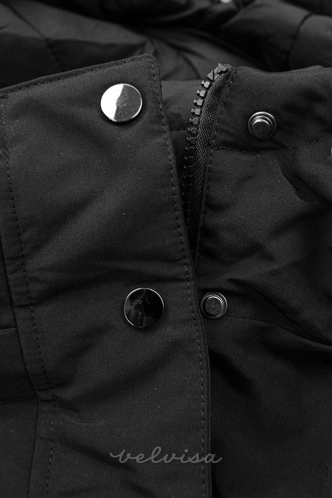 Obojestranska zimska jakna s krznom črna