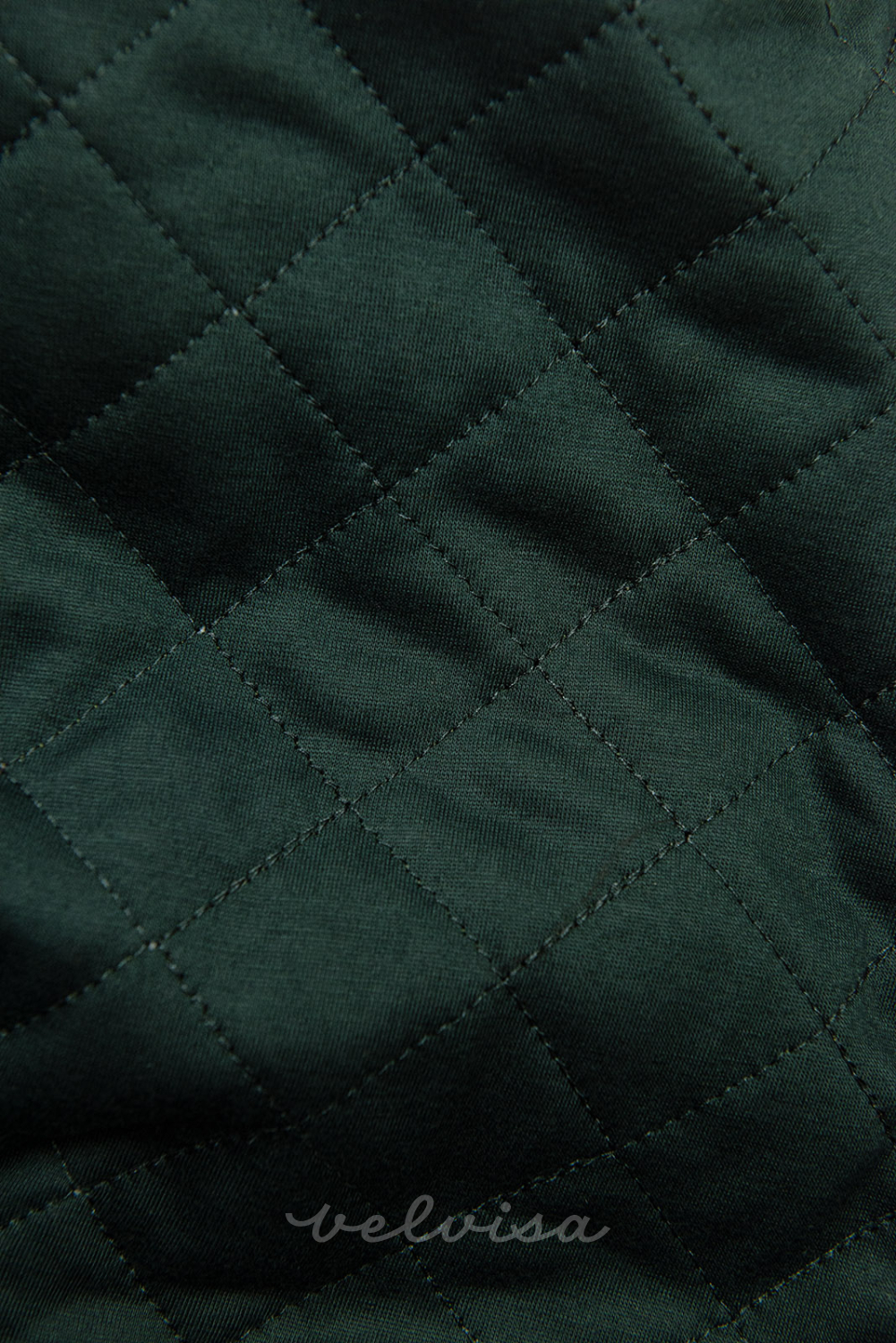 Smaragdnozelena jopica s prešito kapuco