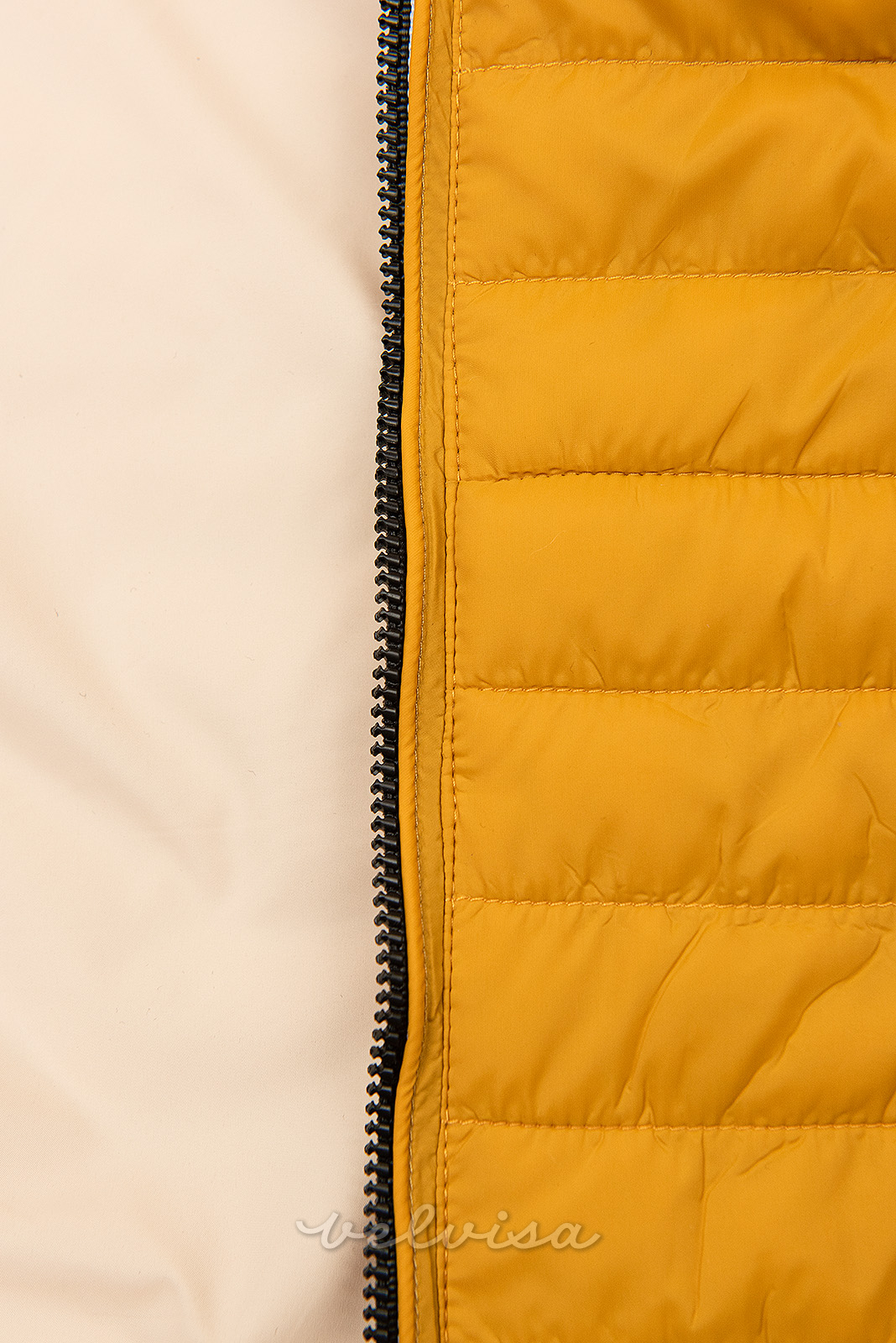 Obojestranska prehodna jakna rumena/bež