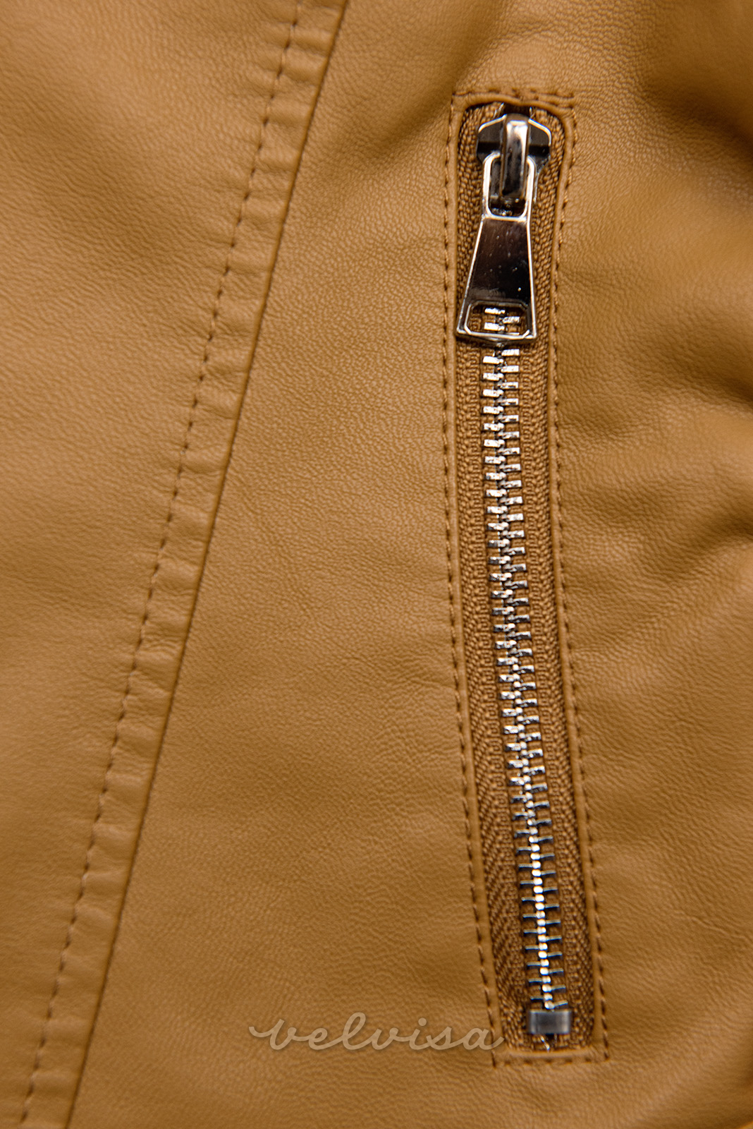 Kamelje rjava basic jakna iz umetnega usnja