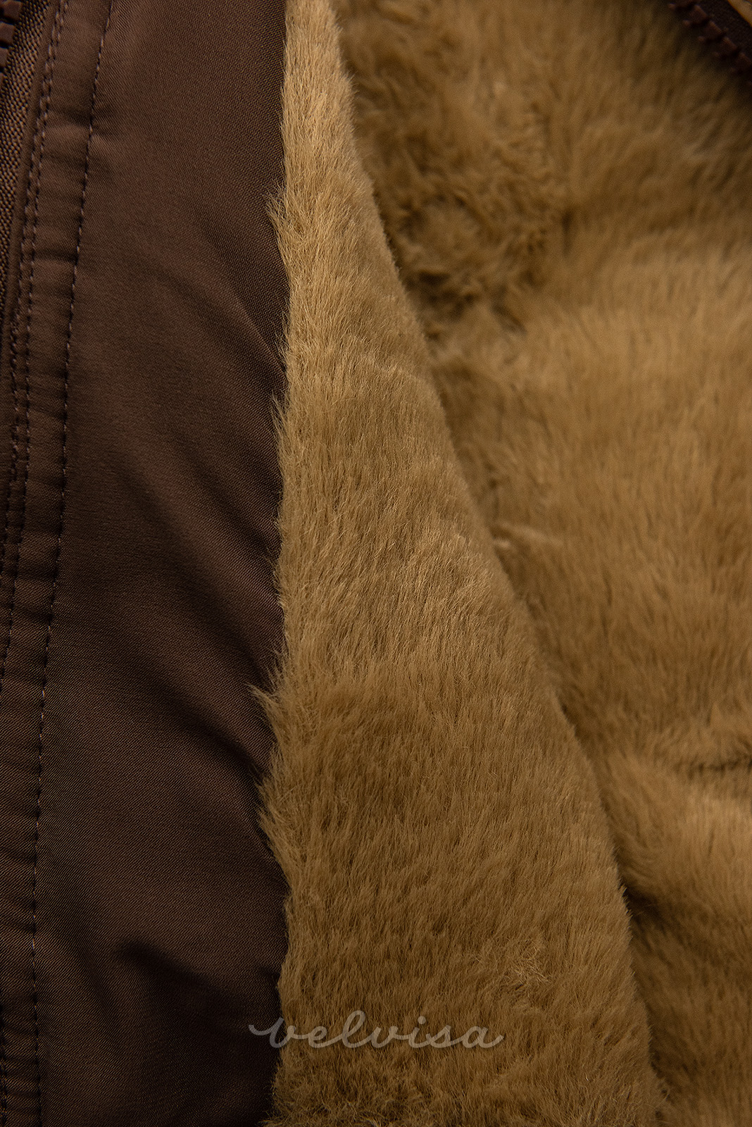 Zimska otroška jakna svetlo rjava/čokoladna