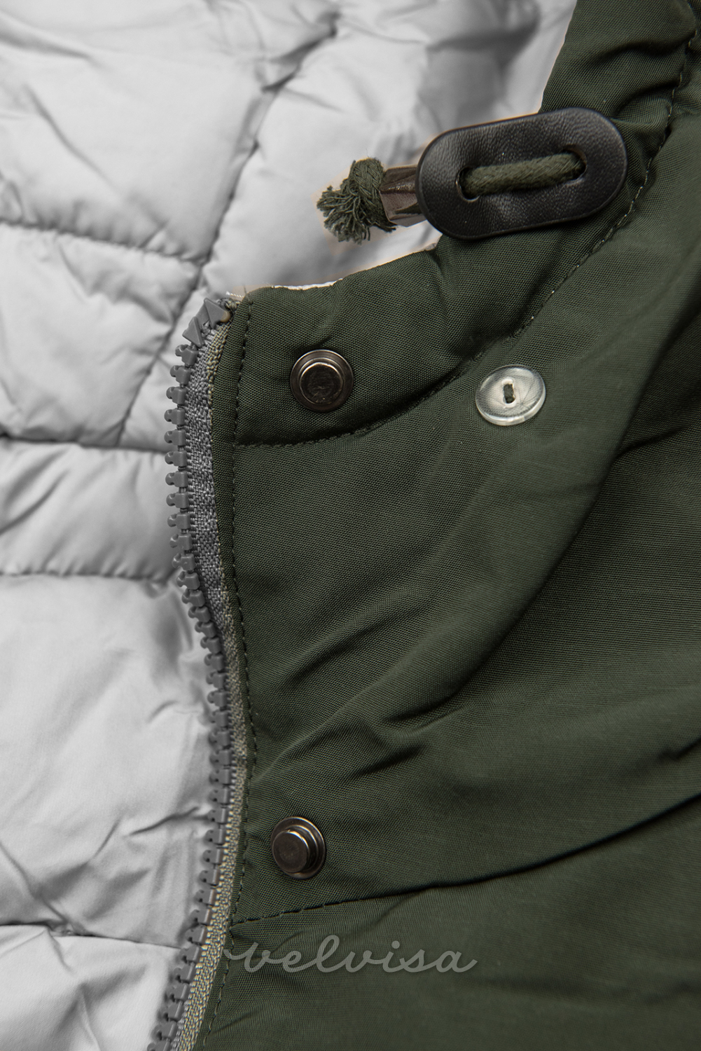 Zelena/siva obojestranska zimska jakna