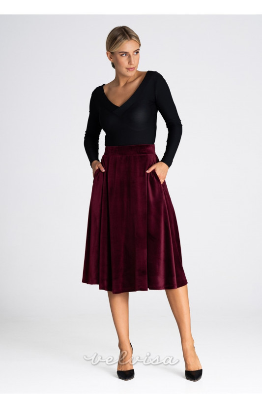 Elegantna midi krila v bordo barvi