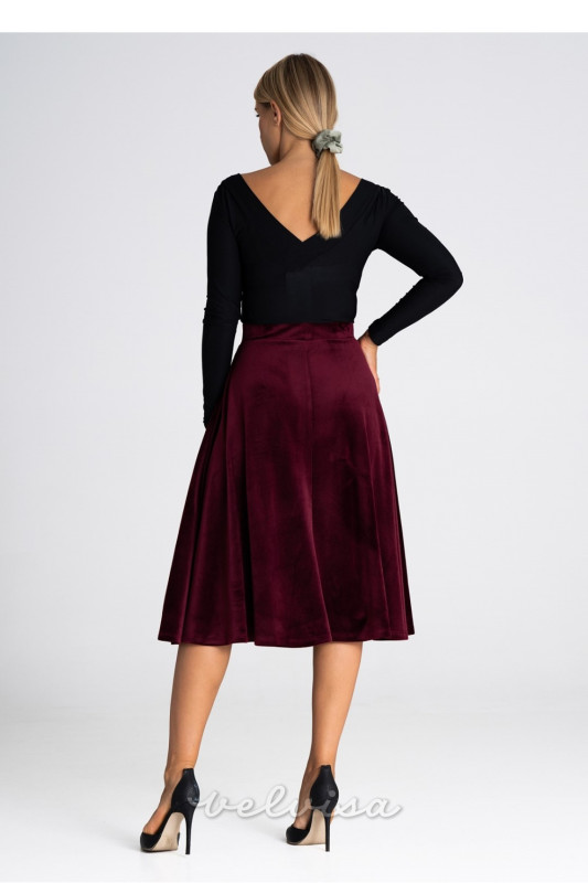 Elegantna midi krila v bordo barvi