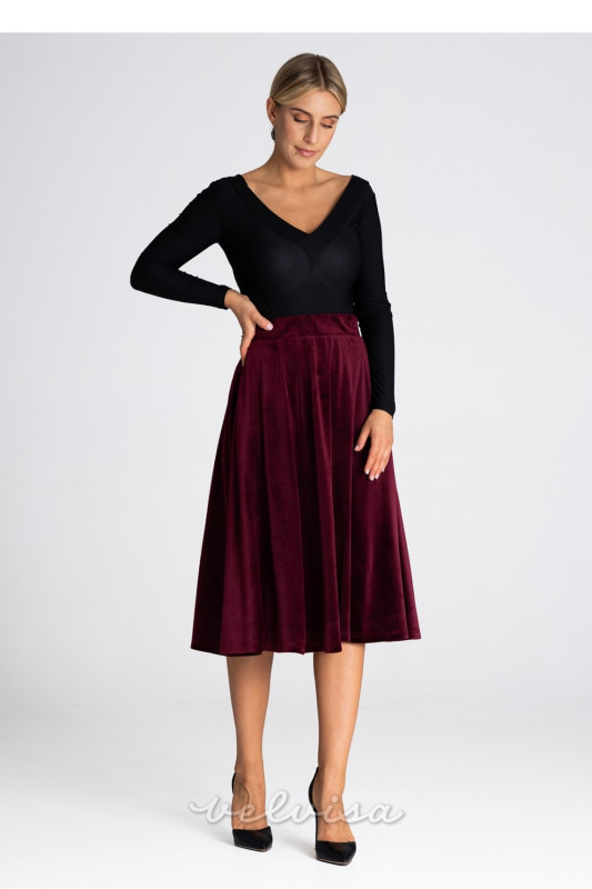 Elegantna midi krila v bordo barvi