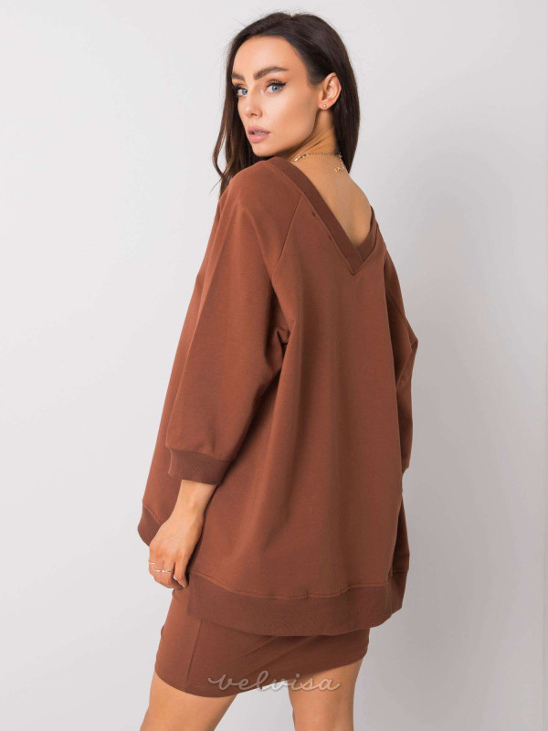 RUE PARIS Rjava oversize bluza