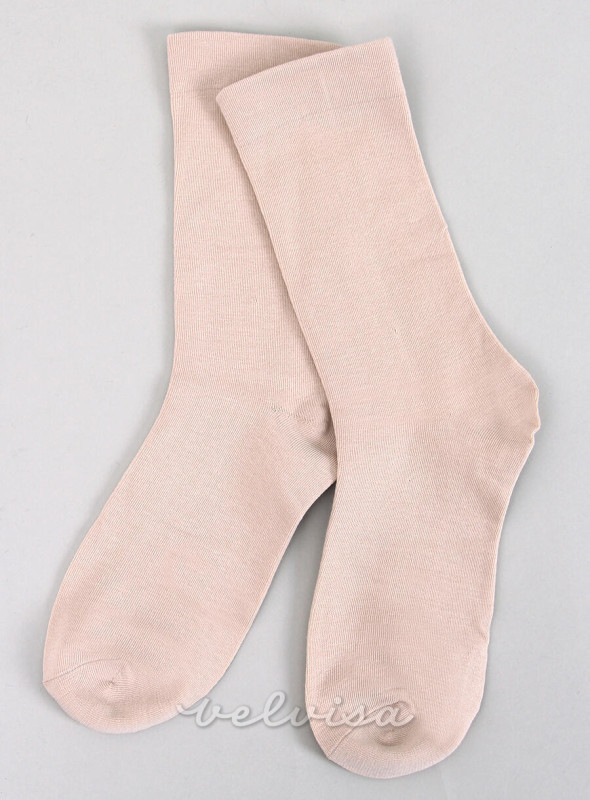 Gladke višje ženske nogavice kožna barva