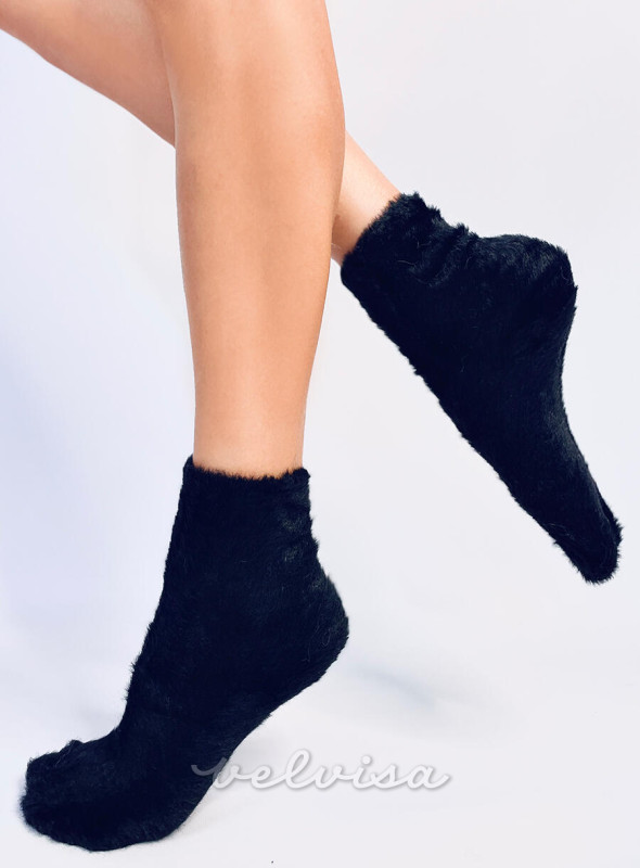Črne tople nogavice za zimo