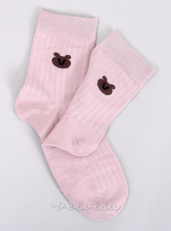 Rožnate ženske nogavice TEDDY