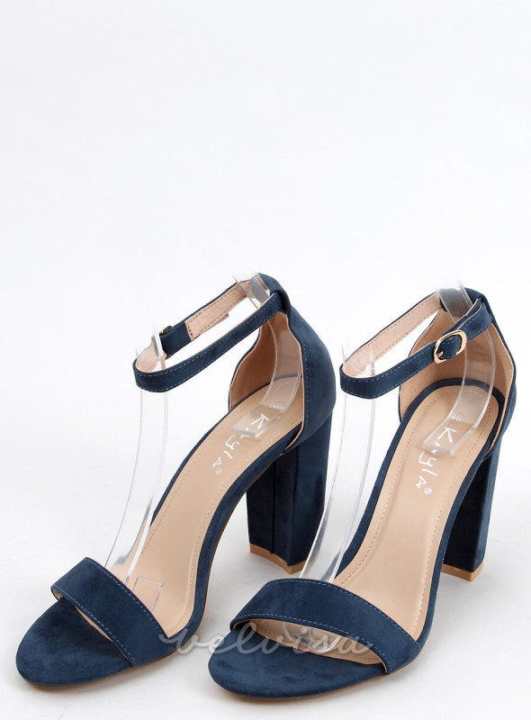 Elegantni ženski sandali temno modri