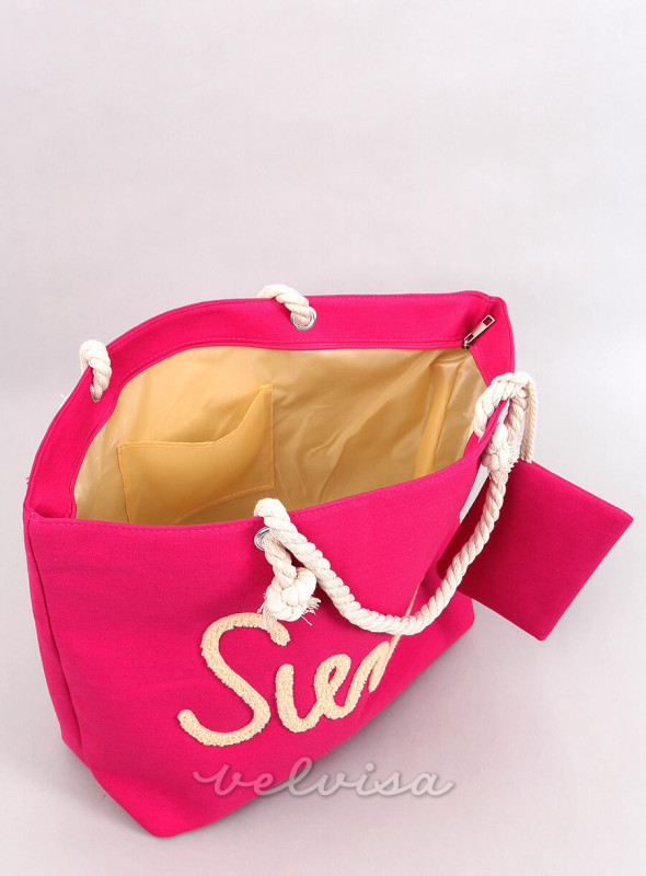 Rožnata torba za plažo SUMMER