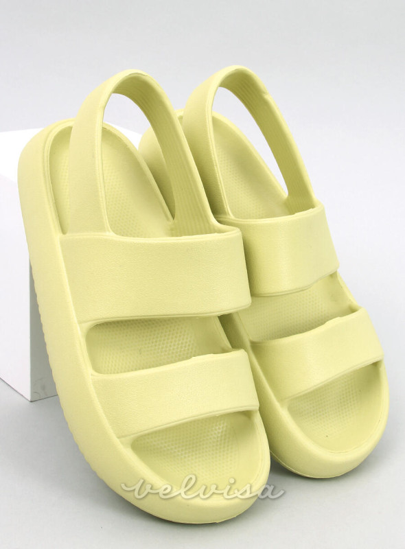 Neonskozeleni sandali iz pene