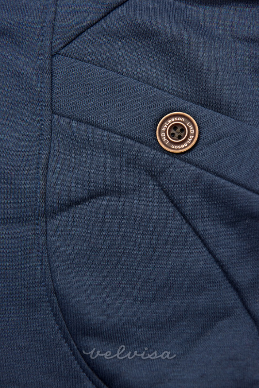 Temno modra jopica s kapuco z vzorcem