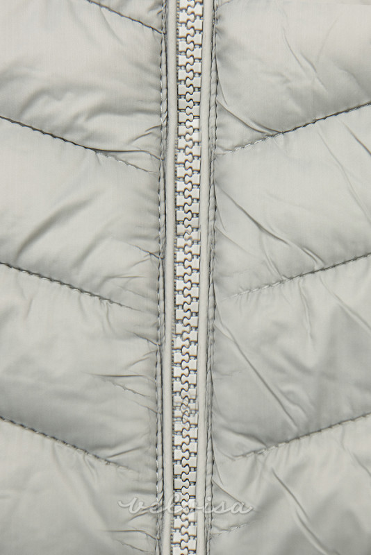 Siva jakna z elastičnim pasom